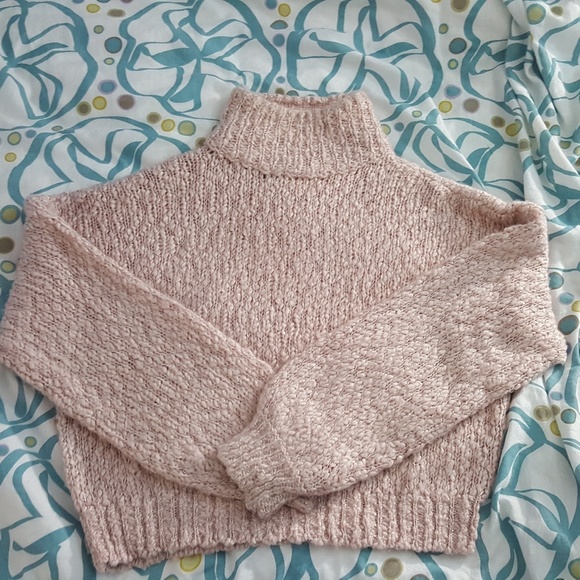 Pink Shine Chunky Turtleneck Sweater Hollister S - Picture 4 of 4